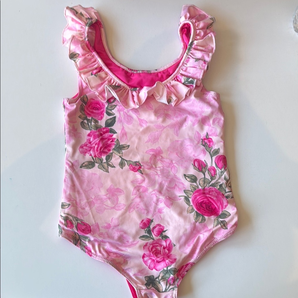 LoveShackFancy Pink Floral Swimsuit
